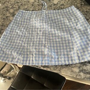 Princess Polly Blue and White Gingham Mini Skirt